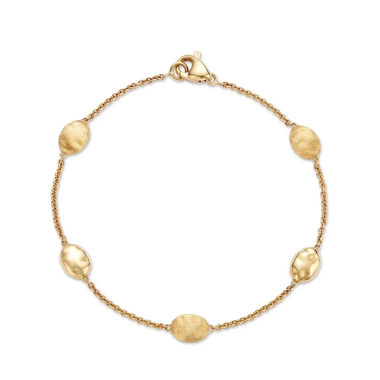 Marco Bicego 18K Yellow Gold Siviglia Polished & Textured Hammered Station Link Bracelet - Exclusive
