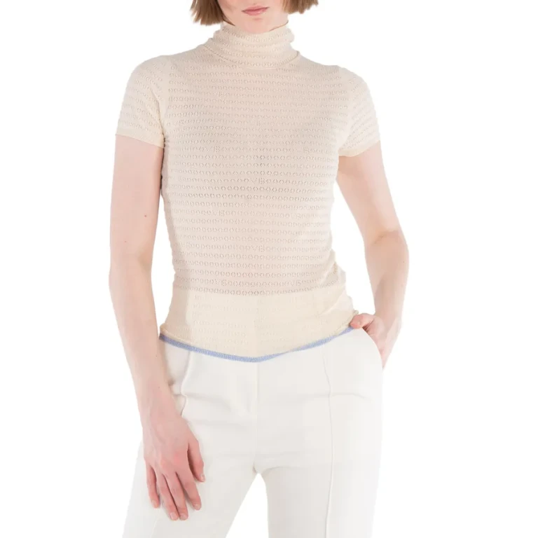 Victoria Beckham Polo Neck Knitted T-Shirt