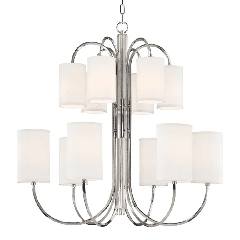 Junius 12-Light Chandelier in Polished Nickel