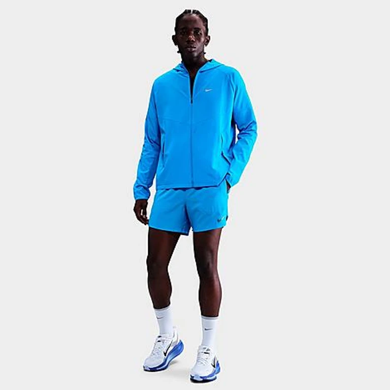 Nike Men's Dri-FIT Stride 5" Brief-Lined Running Shorts in Blue Hero/Black Size: Small