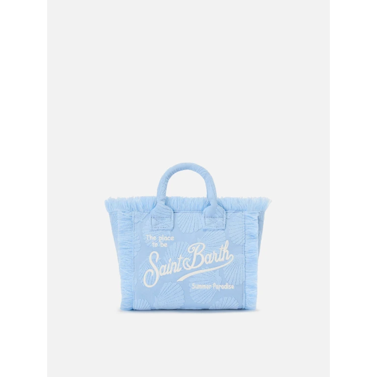 Mc2 Saint Barth Terry Effect Vanity Mini Bag With Raised Shell Detail Blue - Unisex