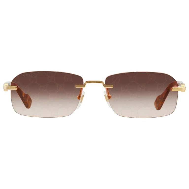 Gucci Red Logo Rectangular Mens Sunglasses GG1221S 004 56