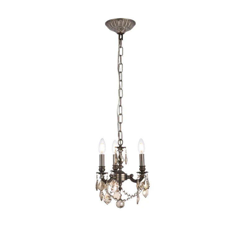 Pewter Three Light Pendant from the Lillie Collection