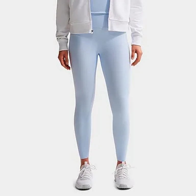 Nike Women's Zenvy Seamless Front High-Waisted 7/8 Leggings in Hydrogen Blue/Cool Grey Size: XXS