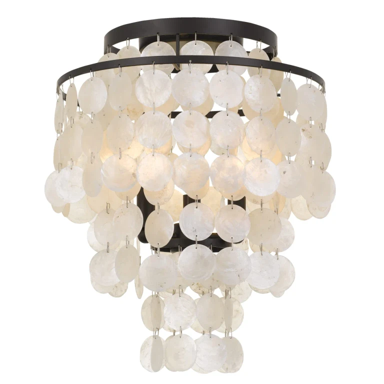 Brielle Ceiling Light in Dark Bronze with Capiz Shell Crystals