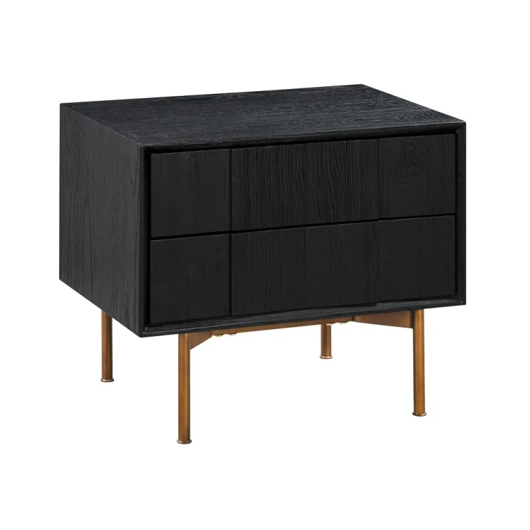 Carnaby Black and Bronze 2 Drawer Nightstand