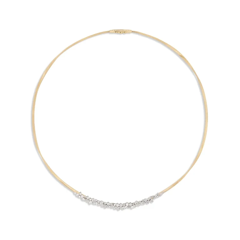 Marco Bicego 18K Yellow Gold Marrakech Diamond Graduated Cluster Collar Necklace, 16.5