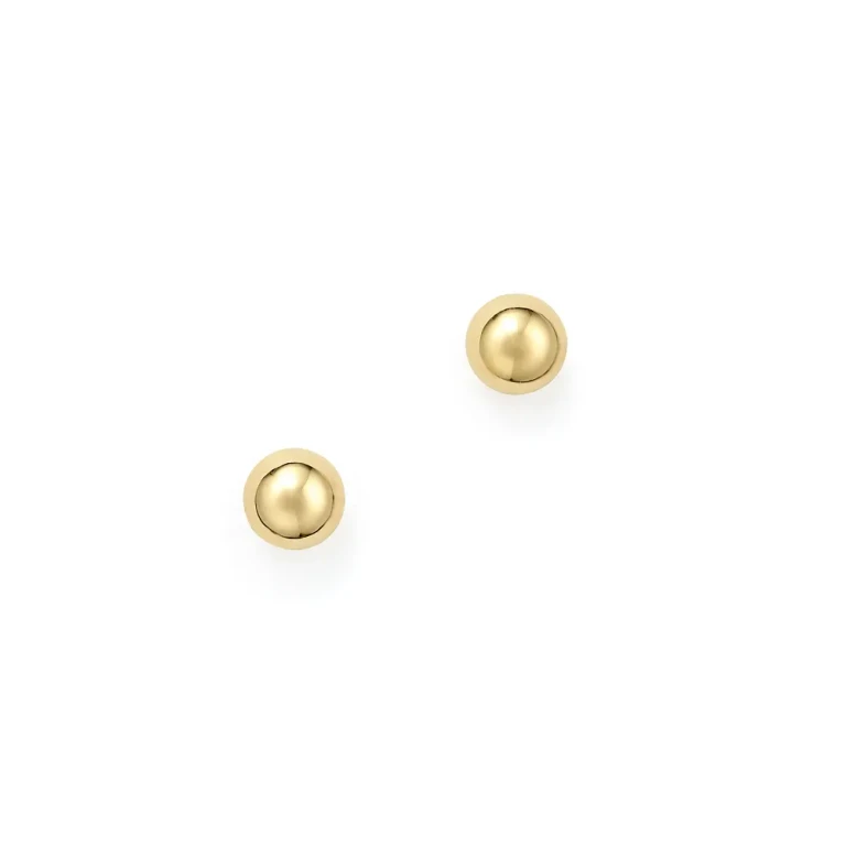 14K Yellow Gold Small Ball Stud Earrings