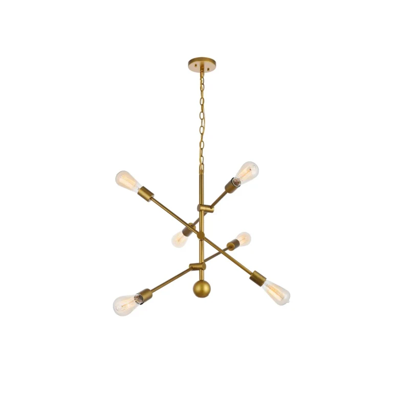 Brass Six Light Pendant from the Axel Collection