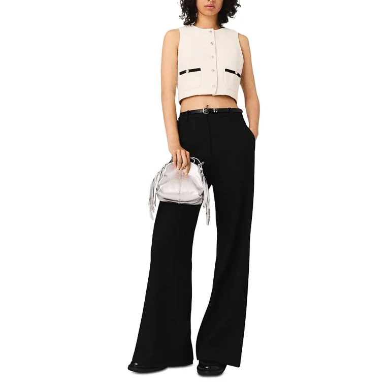 Maje Sleeveless Tweed Top