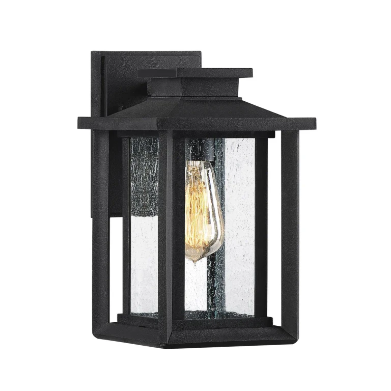 Wakefield 1-Light Outdoor Wall Lantern in Earth Black
