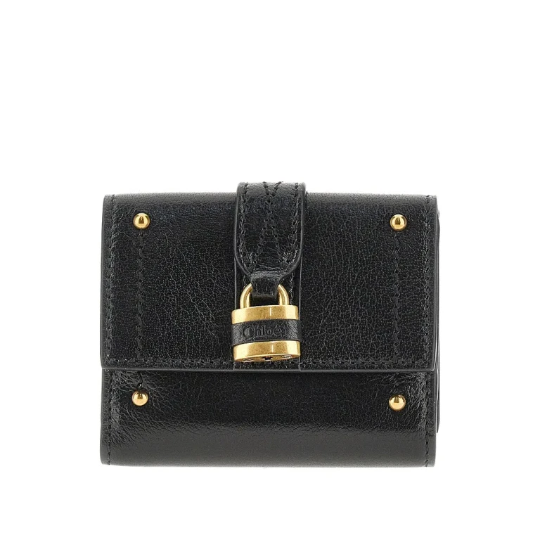Carteira tri-fold Chloé em couro granulado