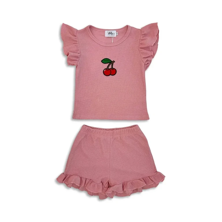 Lola + The Boys Girls' Ruffle Cherry Top & Shorts - Little Kid, Big Kid