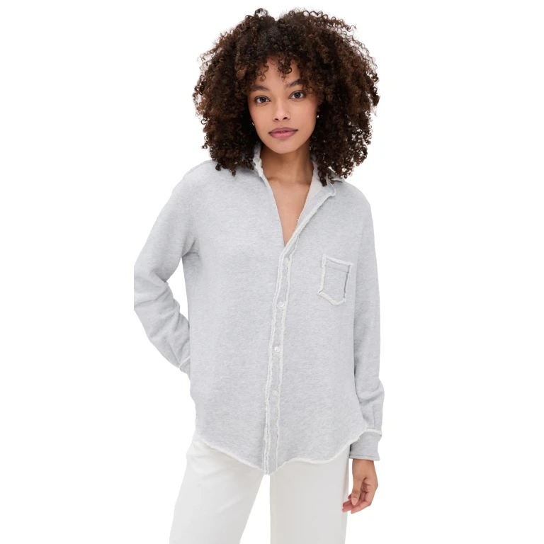 Frank & Eileen Eileen Relaxed Button Down Shirt Gray Melange M