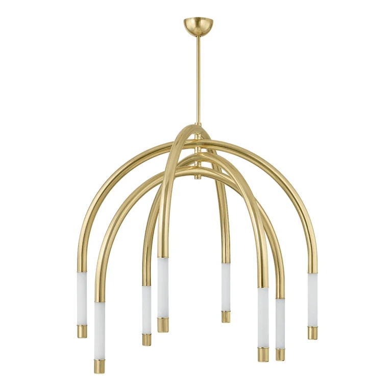 Vintage Polished Brass LED Chandelier from the Zeme Collection