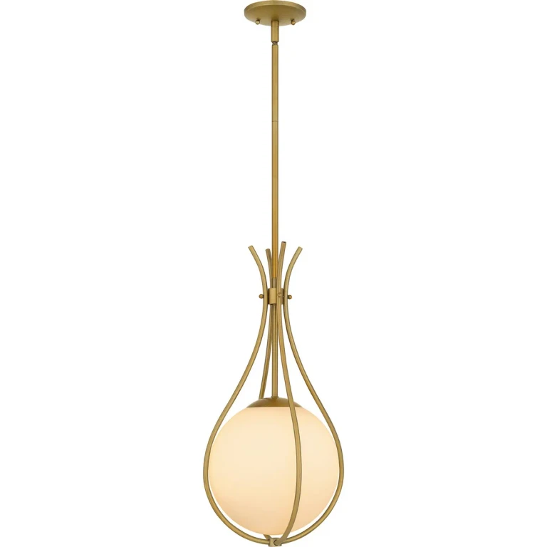Aged Brass One Light Mini Pendant from the Quoizel Pendant Collection