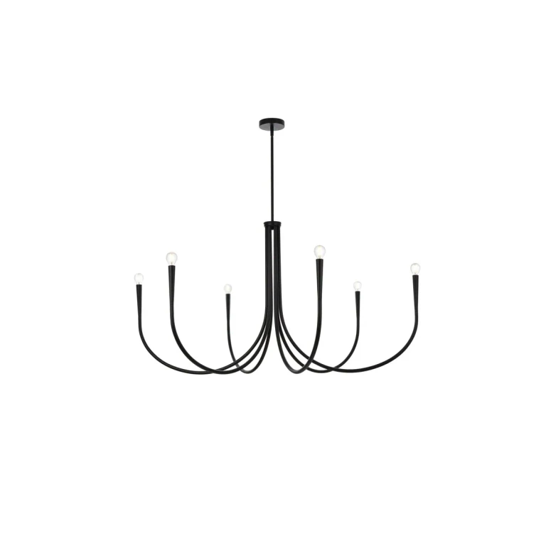 Black Six Light Chandelier from the Layne Collection