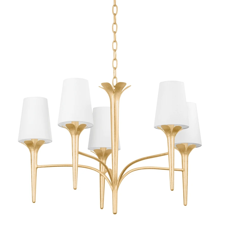 Gold Leaf Chandelier from the Emily Collection