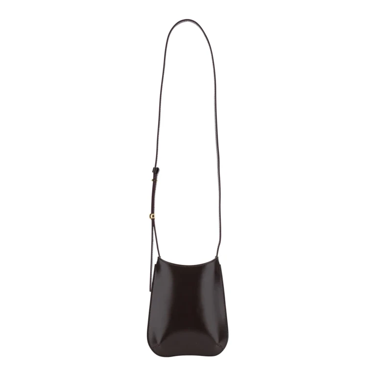 Jacquemus le Bisou Phone Pouch Bordeaux Crossbody Bag With Adjustable Strap And Logo On Front In Leather For Men