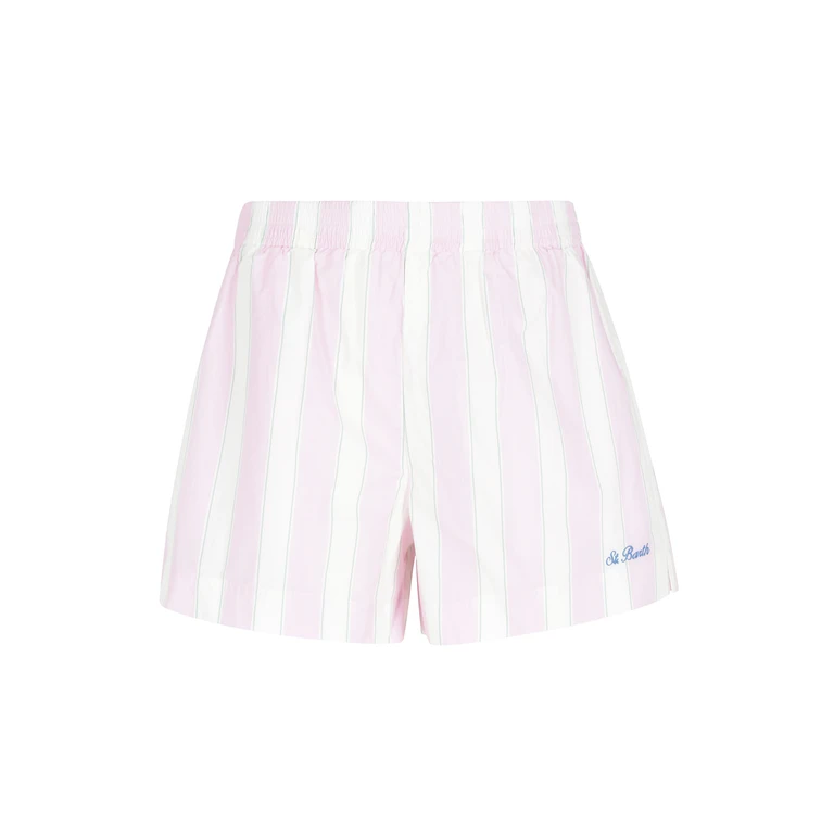 Mc2 Saint Barth Pullup Shorts Pink & Purple Ramie - Women