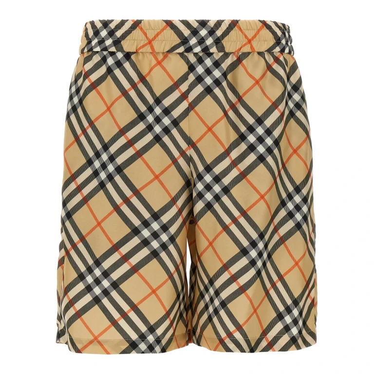 Burberry Check Silk Bermuda Shorts