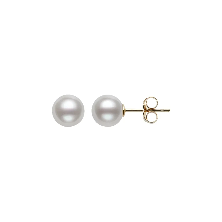 Cultured Freshwater Pearl Stud Earrings in 14K Yellow Gold
