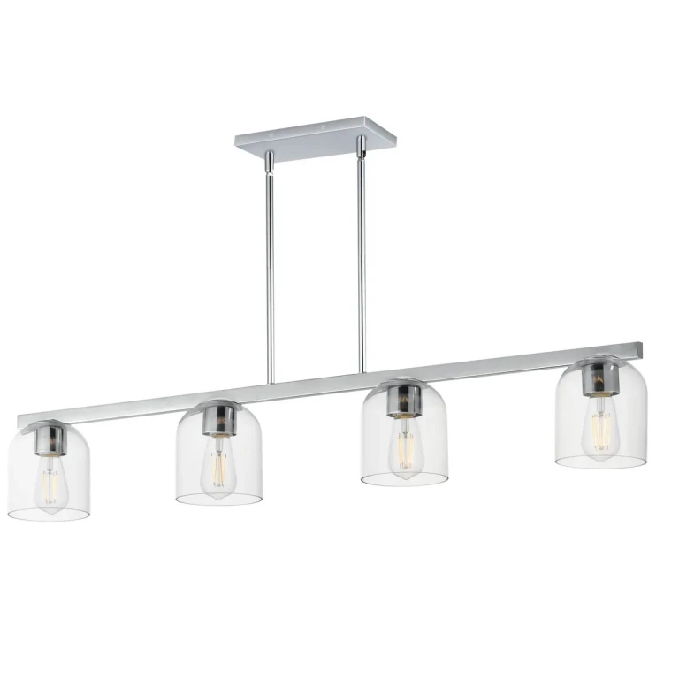 Polished Chrome Four Light Linear Pendant from the Scoop Collection
