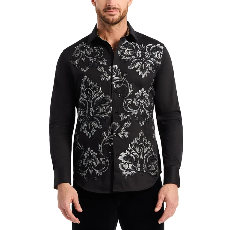 Robert Graham Lion's Shadow Embroidered Long Sleeve Woven Shirt