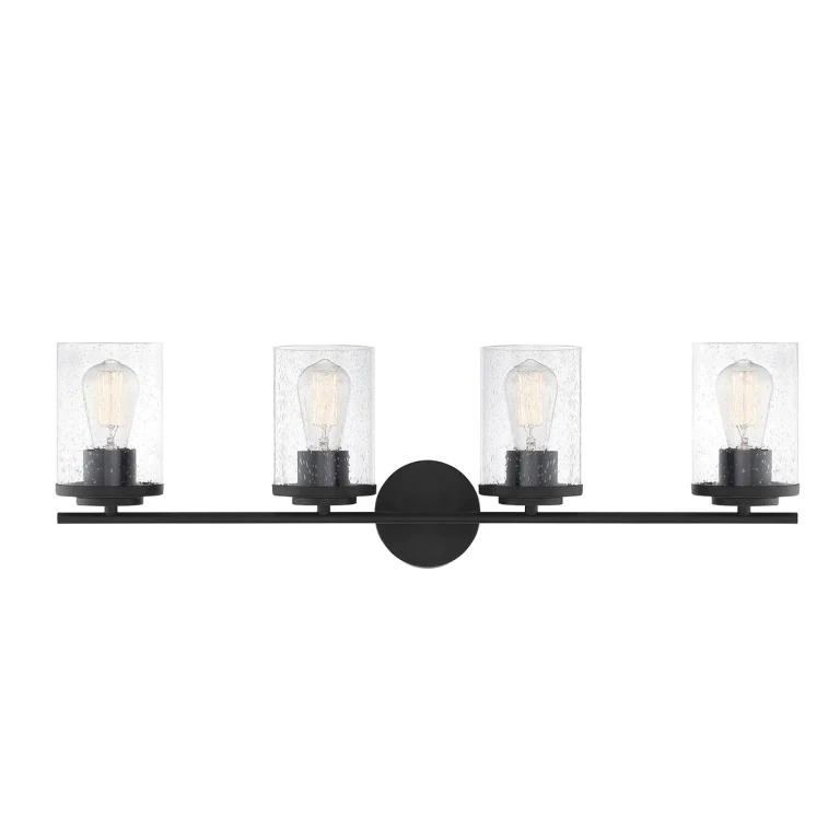 Savoy House Marshall 4-Light Bathroom Vanity Light in Matte Black - 8-8020-4-BK