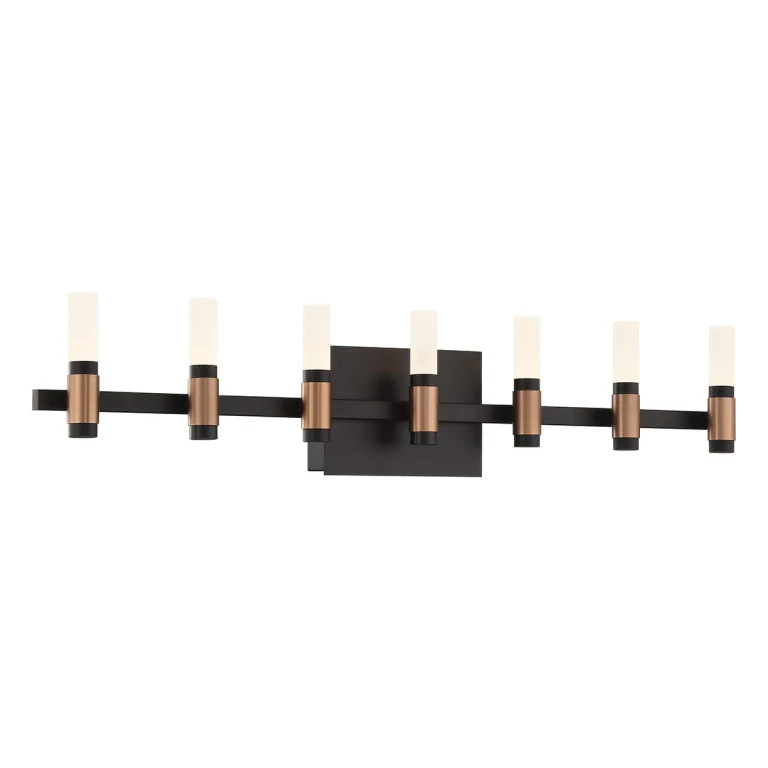 Albany 14-Light LED Bathroom Vanity Light in Black And Brass