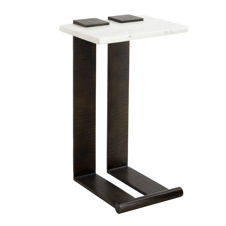 White Marble Accent Table from the McClain Collection