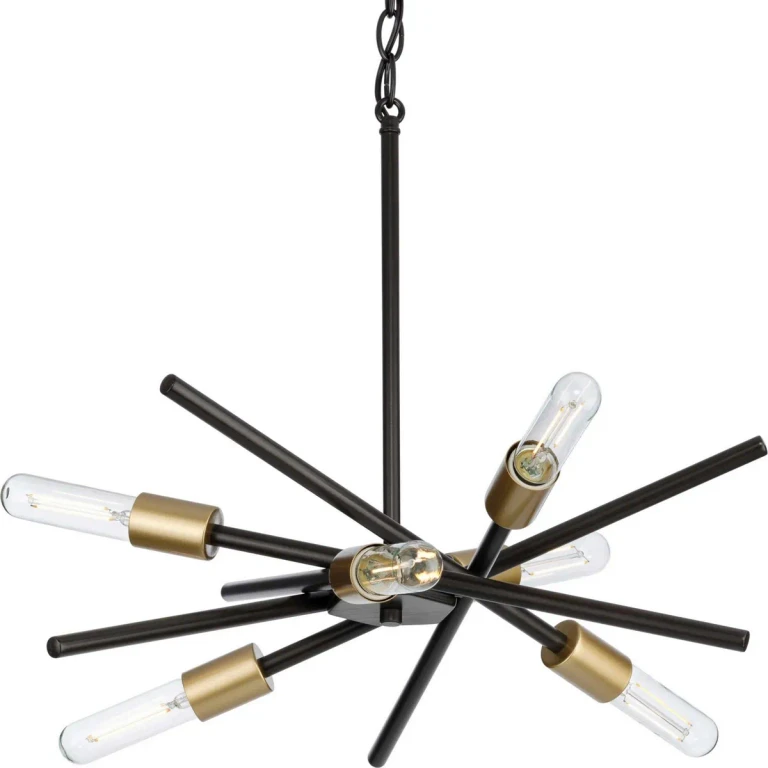 Antique Bronze Six Light Chandelier from the Astra Collection