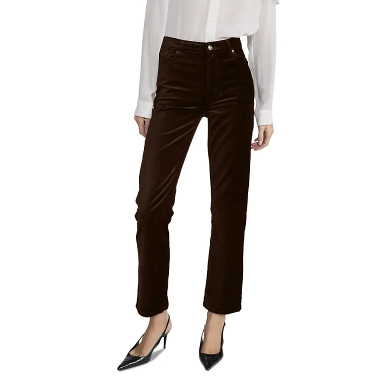 Frame Le Sleek Straight High Rise Jeans in Full Glass Velvet