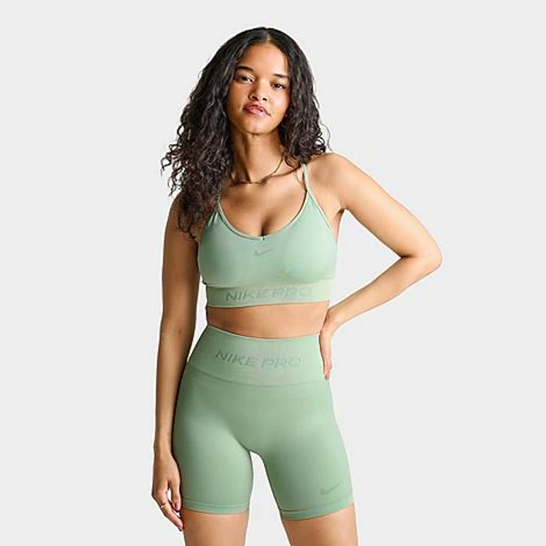 Nike Women's Pro Seamless Light-Support Padded Sports Bra in Steam Size: XS