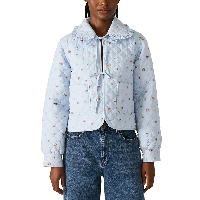 Steve Madden Nellie Quilted Tie Front Jacket