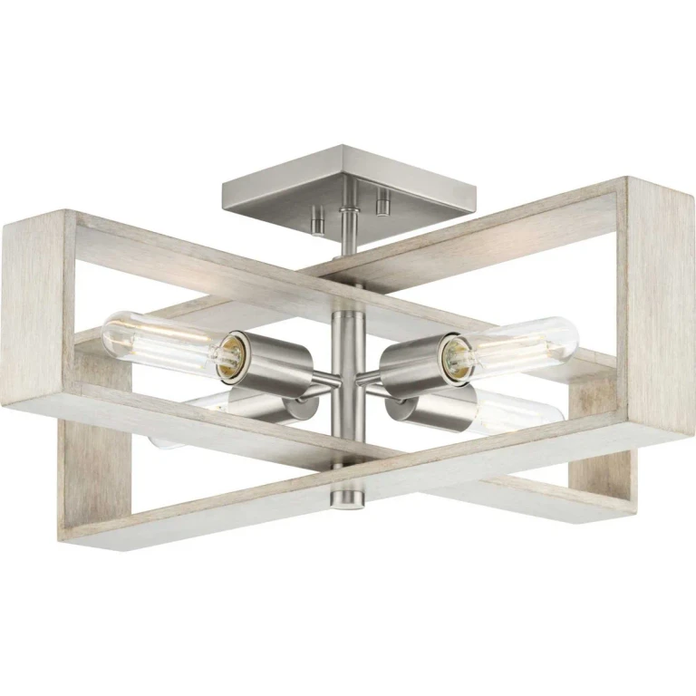 Brushed Nickel Four Light Flush Mount from the Boundary Collection