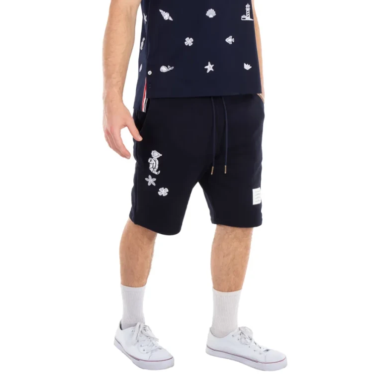 Thom Browne Mens Classic Nautical Sweatshorts