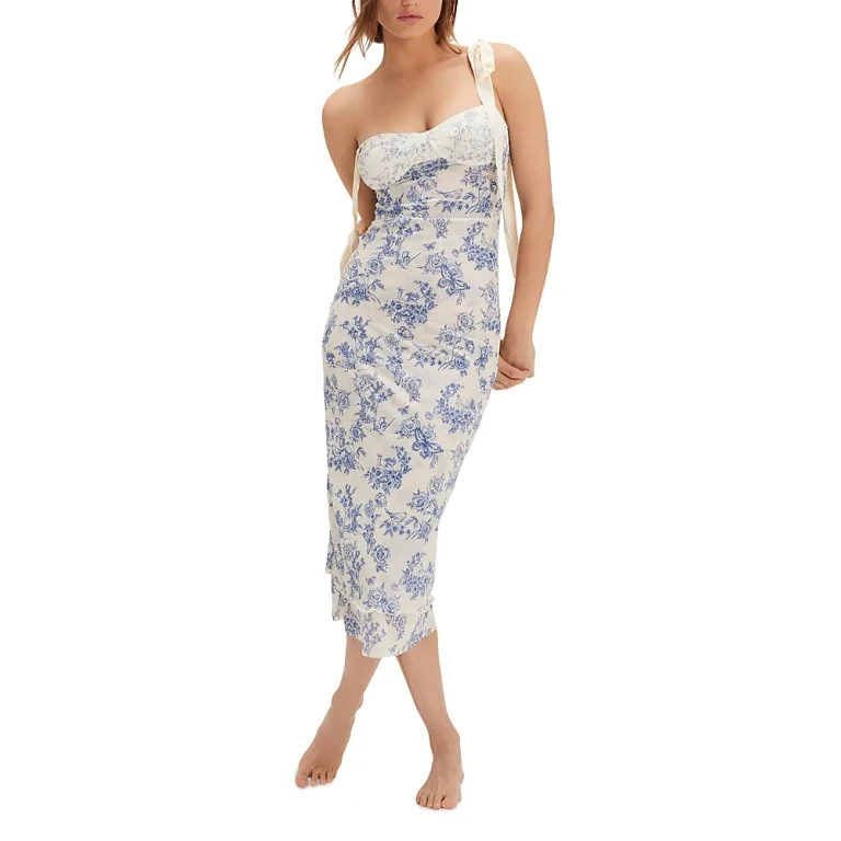 Free People Printed Got Glam Slip Midi Dress
