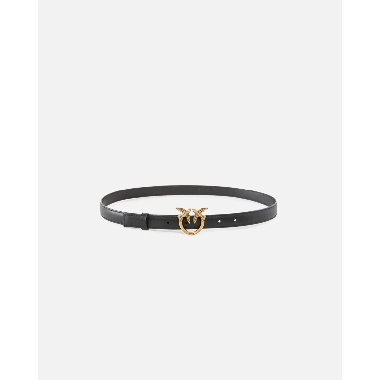 Pinko - Fine ceinture Love Birds en cuir 2cm - XS