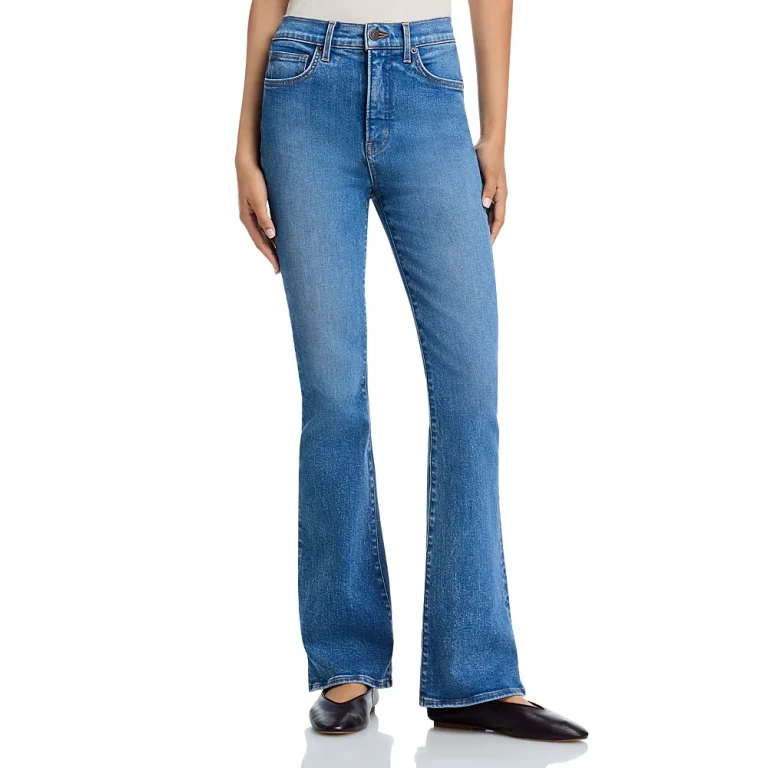 Veronica Beard Beverly Loafer High Rise Skinny Flare Jeans in Ripple Haze