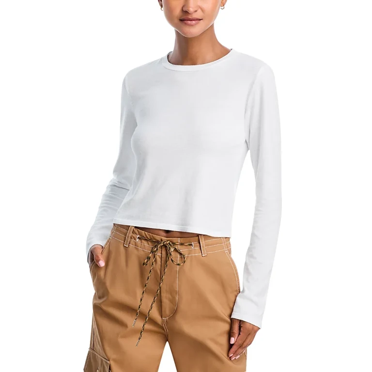 perfectwhitetee Jamie Long Sleeve Crewneck Tee