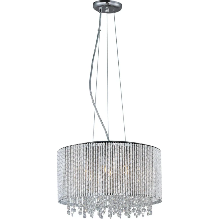 Polished Chrome Seven Light Pendant from the Spiral Collection