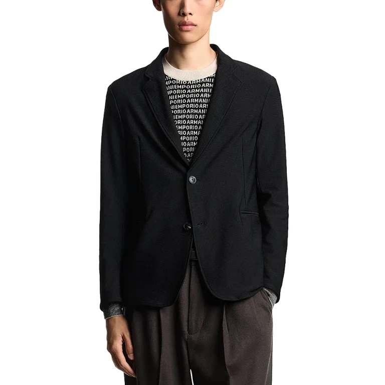 Emporio Armani Regular Fit Technical Jersey Blazer