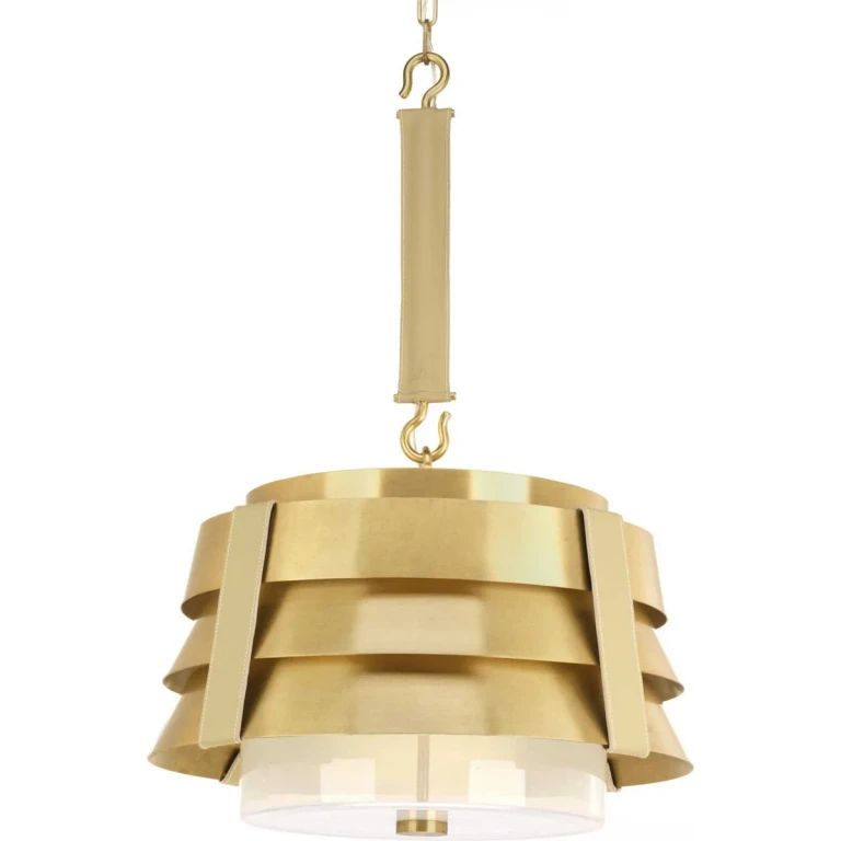 Brushed Brass Three Light Pendant from the Point Dume-Sandbar Collection
