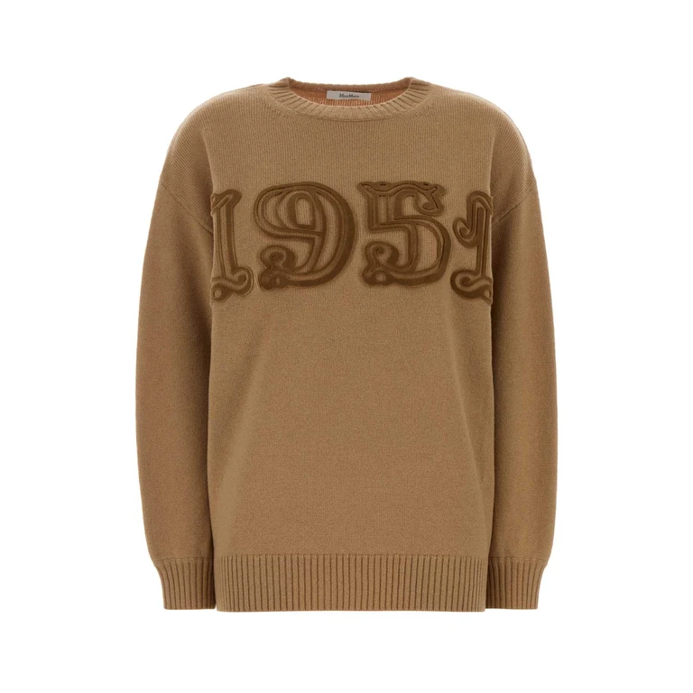 Max Mara Camel Wool Blend Fido Sweater Cammello Exterior: Cashmere Maglieria - Women