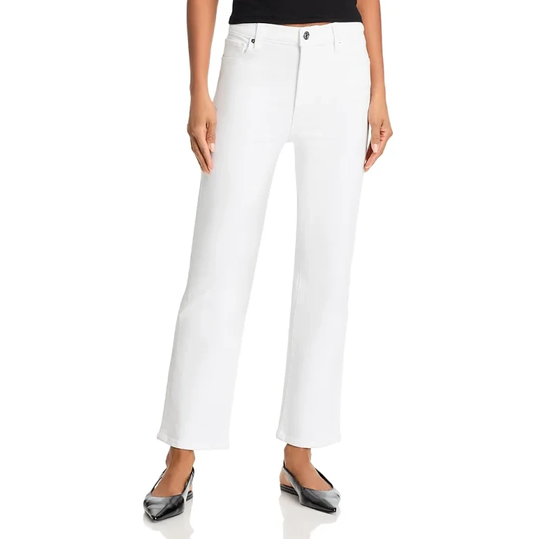 Frame Le Sleek High Rise Straight Jeans in White