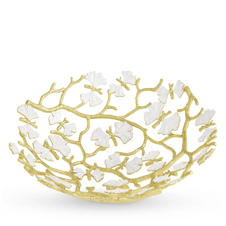 Michael Aram Butterfly Gingko Gold Tone Bread Basket