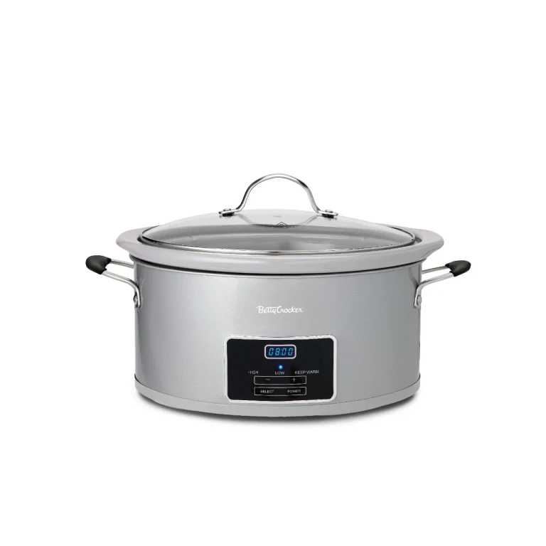 Betty Crocker 6 Qt Oval Digital Slow Cooker - Silver