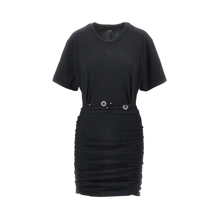 PINKO Jersey mini dress with belt Woman XS