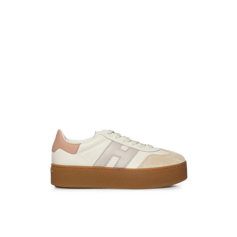 Hogan Sneakers Grey/pink/ivory Leather/suede - Women
